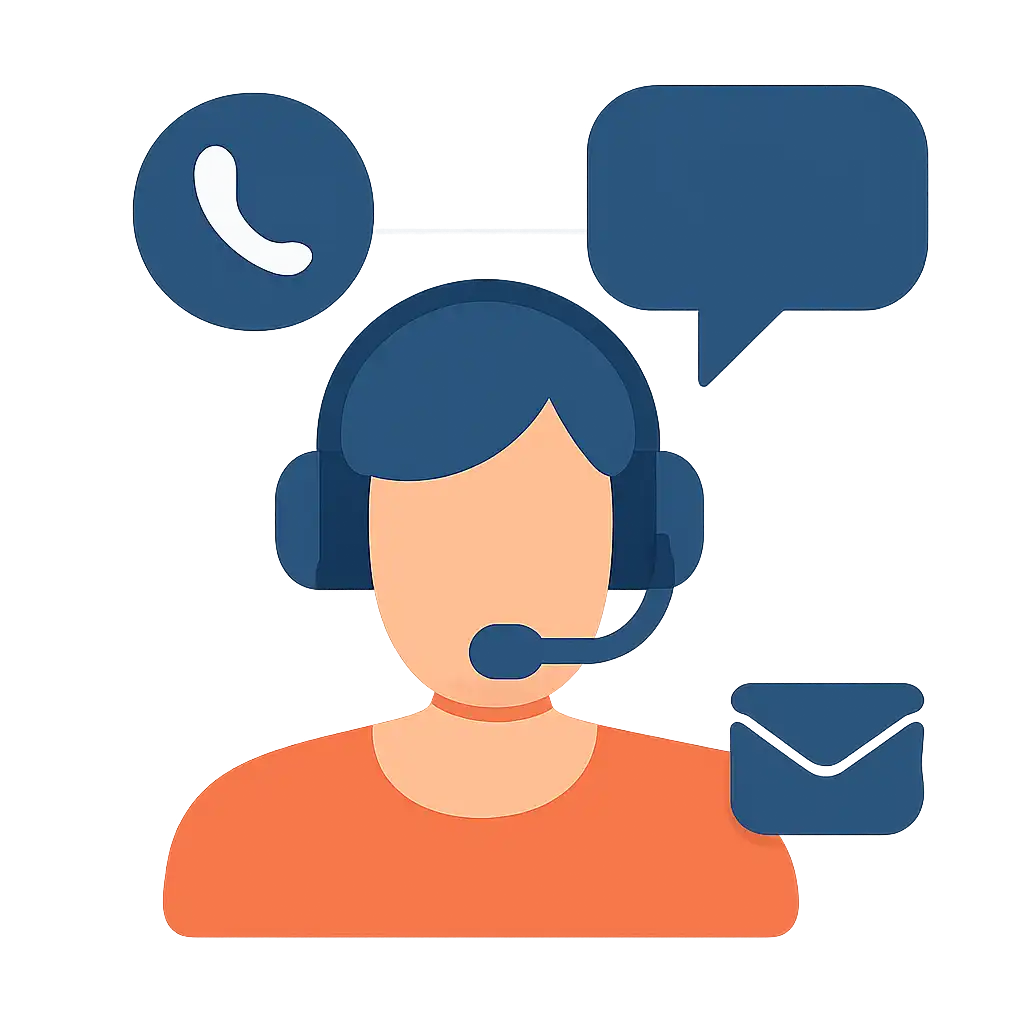 Customer support headset icon: BDG Net help and contact visual