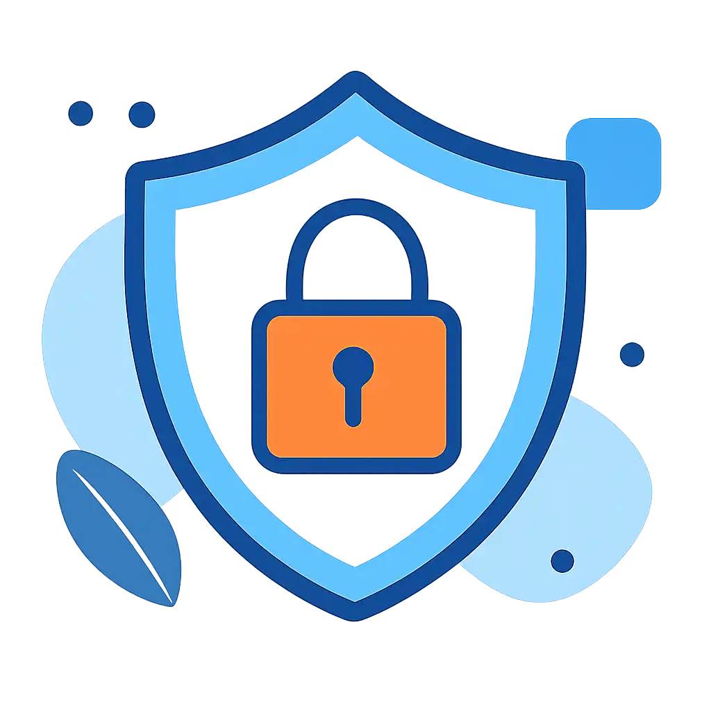 Security shield icon with lock: BDG Net safety visualization